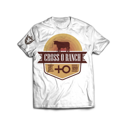 "A Cross O Sunset" White Short Sleeve T-Shirt