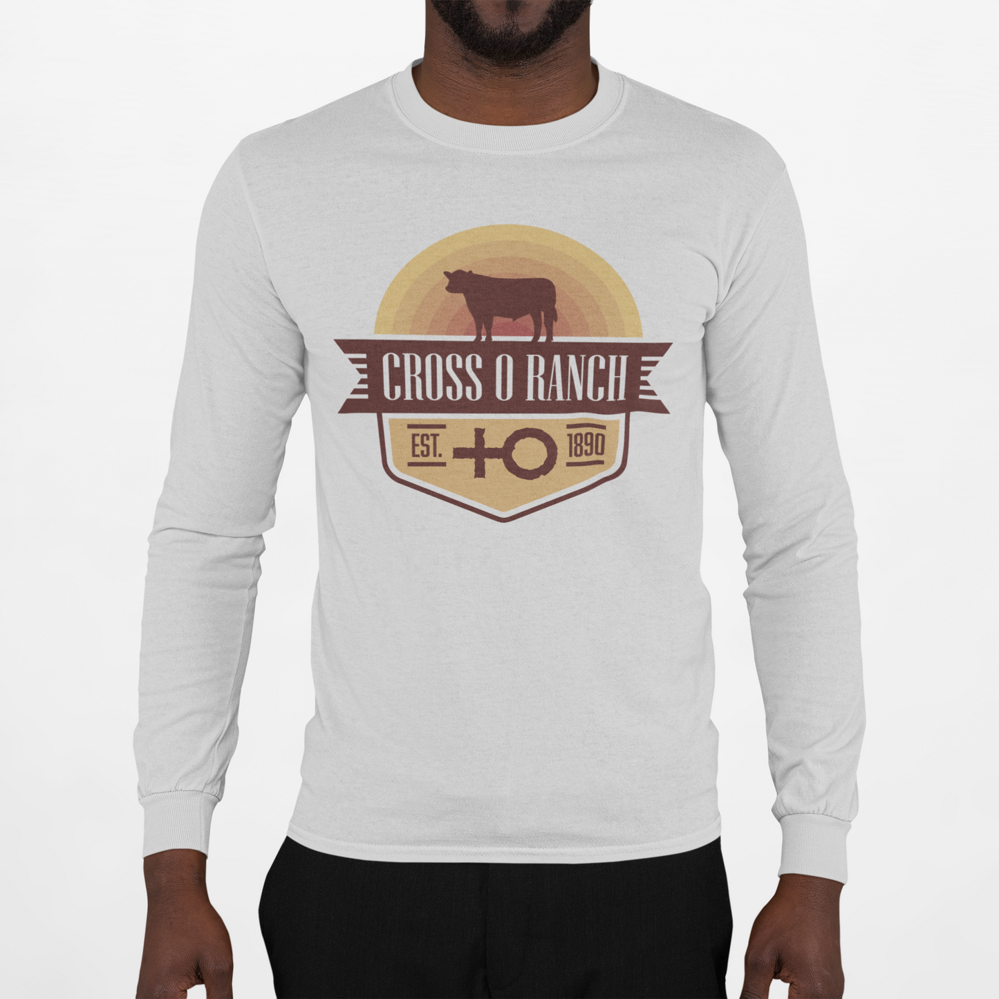 "A Cross O Sunset" White Long Sleeve T-Shirt