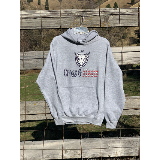 "Cross O Meats Original American" Grey Hoodie